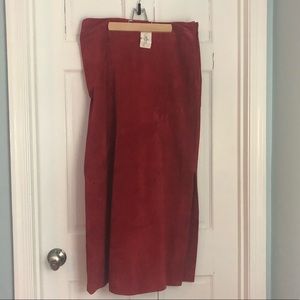 Red suede riding skirt size 12 NWT